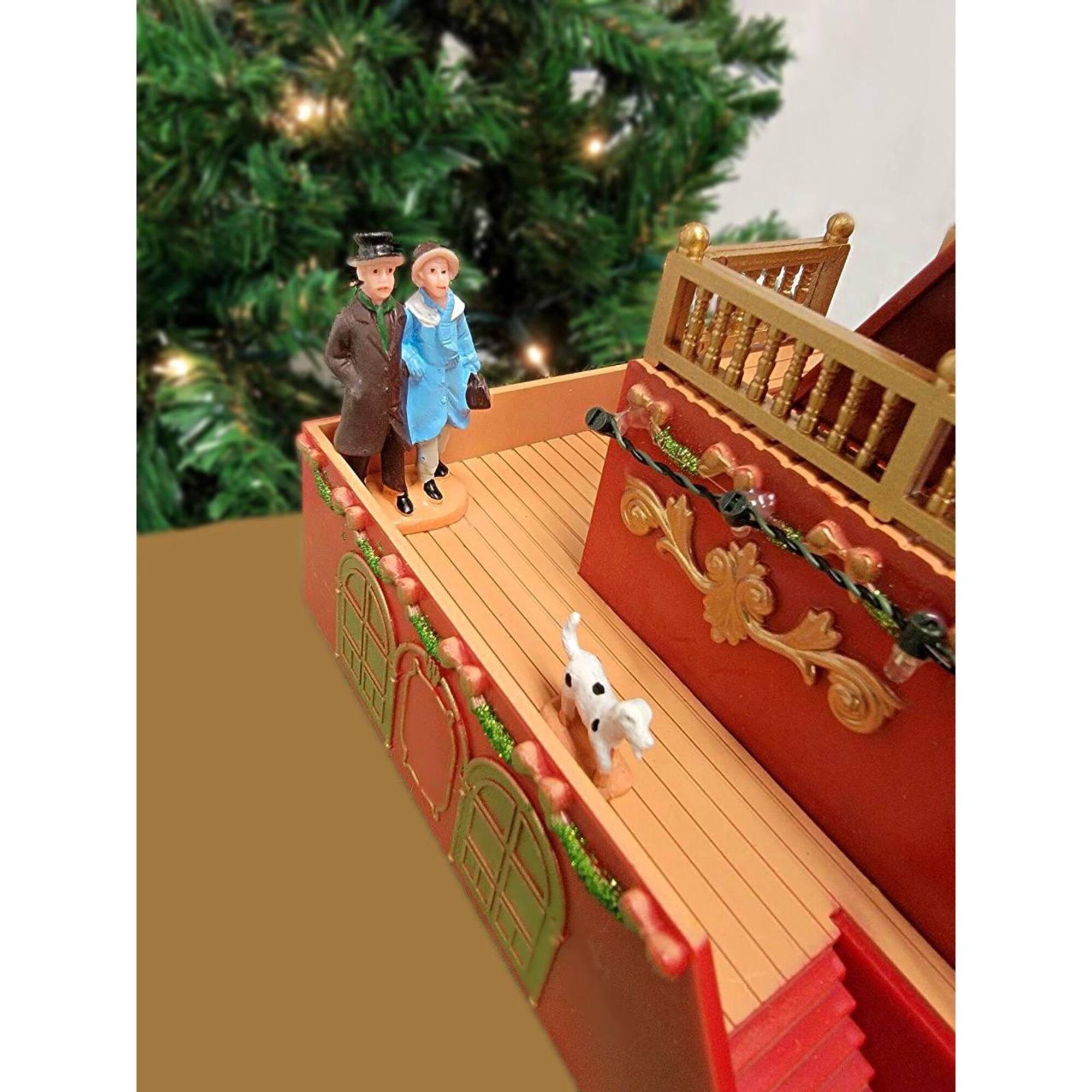 Wizardi 20" Christmas Village Animated Ferris Wheel with Santa